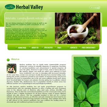 Website Design of Herbal Vally