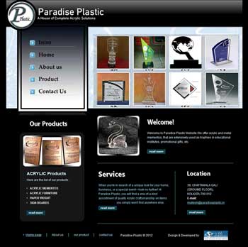 Website Design of Paradise Plastic